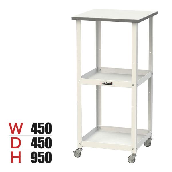 山金工業 天板付きワゴン 150ワゴン キャスター付き 棚板2段 低圧メラミン天板 ワークテーブル ...