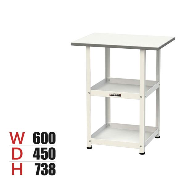 山金工業 天板付きワゴン 150ワゴン 固定式 棚板2段 低圧メラミン天板 ワークテーブル 150シ...