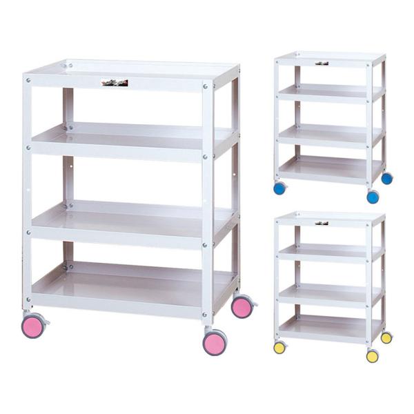 山金工業 ツールワゴン 色彩ワゴン オープンタイプ 4段 双輪キャスター付き 業務用 CWC-4 幅...