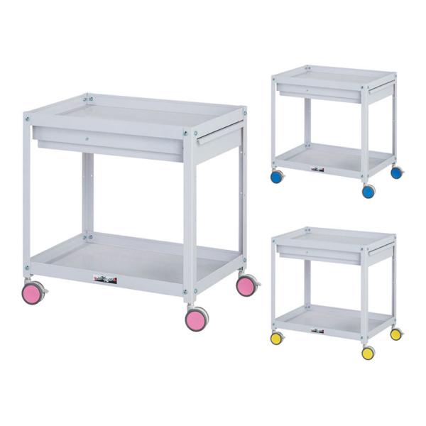 山金工業 ツールワゴン 色彩ワゴン 引き出し付き 2段 双輪キャスター付き 業務用 CWCC-2 幅...