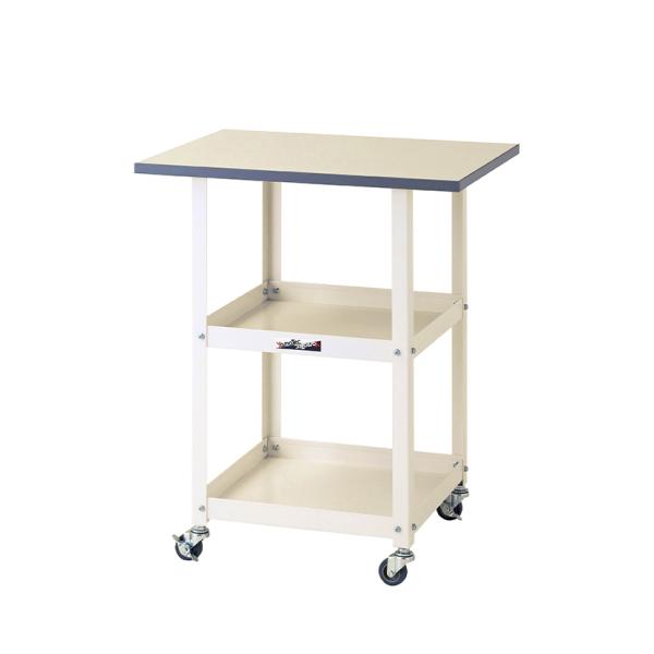山金工業 天板付きワゴン 150ワゴン キャスター付き 棚板2段 低圧メラミン天板 ワークテーブル ...