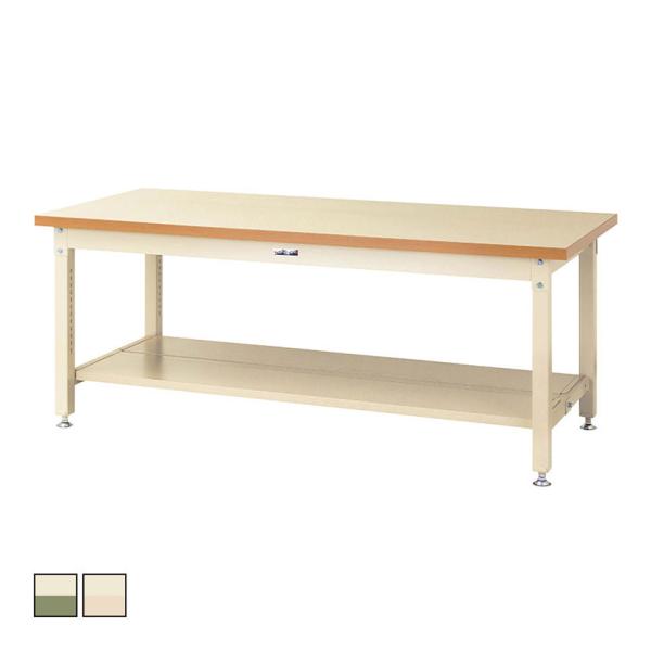 山金工業 重量作業台 全面棚付き 耐荷重3000kg メラミン天板 ワークテーブル スーパータイプ ...