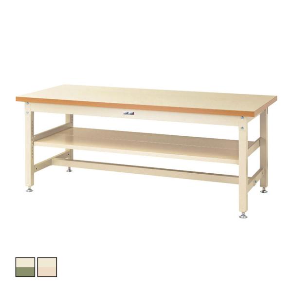 山金工業 重量作業台 中間棚付き 耐荷重3000kg メラミン天板 ワークテーブル スーパータイプ ...