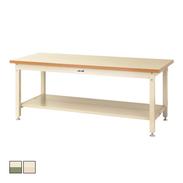 山金工業 重量作業台 全面棚付き 耐荷重3000kg メラミン天板 ワークテーブル スーパータイプ ...