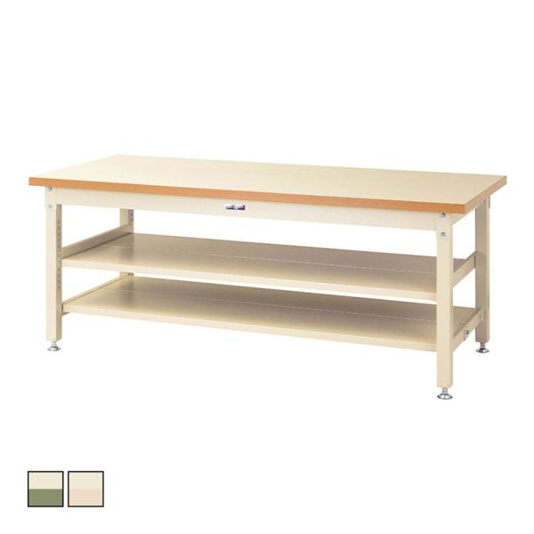山金工業 重量作業台 中間棚付き 全面棚付き 耐荷重3000kg メラミン天板 ワークテーブル スー...