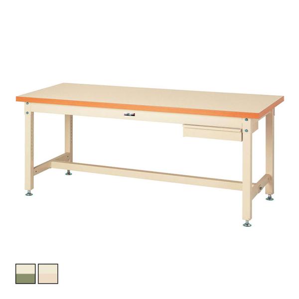 山金工業 重量作業台 1段引き出し付き 耐荷重3000kg メラミン天板 ワークテーブル スーパータ...