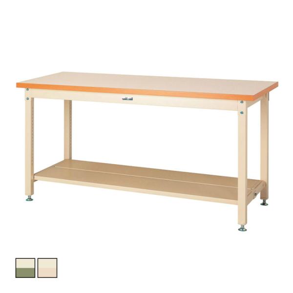 山金工業 重量作業台 全面棚付き 耐荷重3000kg メラミン天板 ワークテーブル スーパータイプ ...