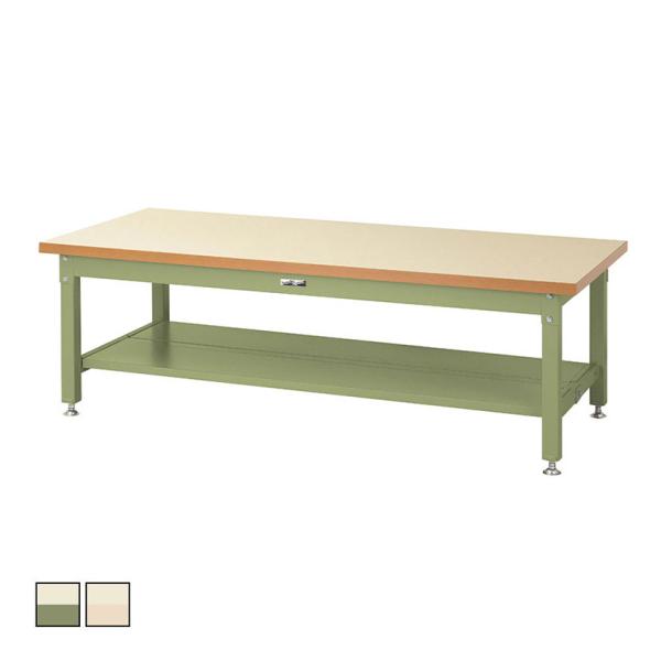 山金工業 重量作業台 全面棚付き 耐荷重3000kg メラミン天板 ワークテーブル スーパータイプ ...
