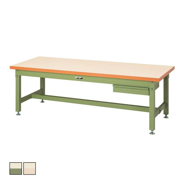 山金工業 重量作業台 1段引き出し付き 耐荷重3000kg メラミン天板 ワークテーブル スーパータ...