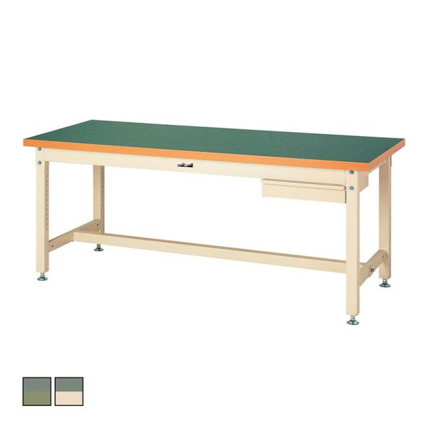 山金工業 重量作業台 1段引き出し付き 耐荷重3000kg 塩ビシート天板 ワークテーブル スーパー...