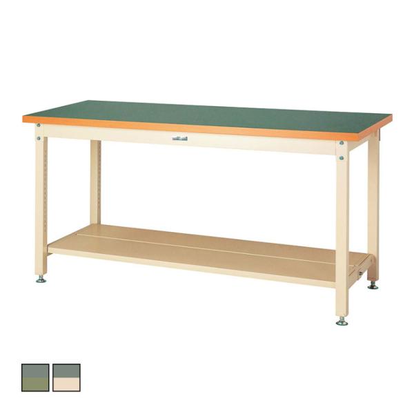 山金工業 重量作業台 全面棚付き 耐荷重3000kg 塩ビシート天板 ワークテーブル スーパータイプ...