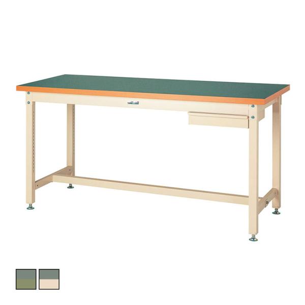 山金工業 重量作業台 1段引き出し付き 耐荷重3000kg 塩ビシート天板 ワークテーブル スーパー...