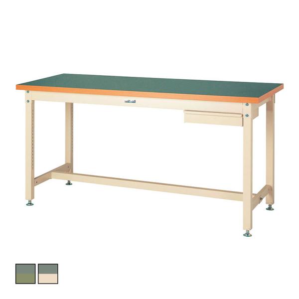 山金工業 重量作業台 1段引き出し付き 耐荷重3000kg 塩ビシート天板 ワークテーブル スーパー...
