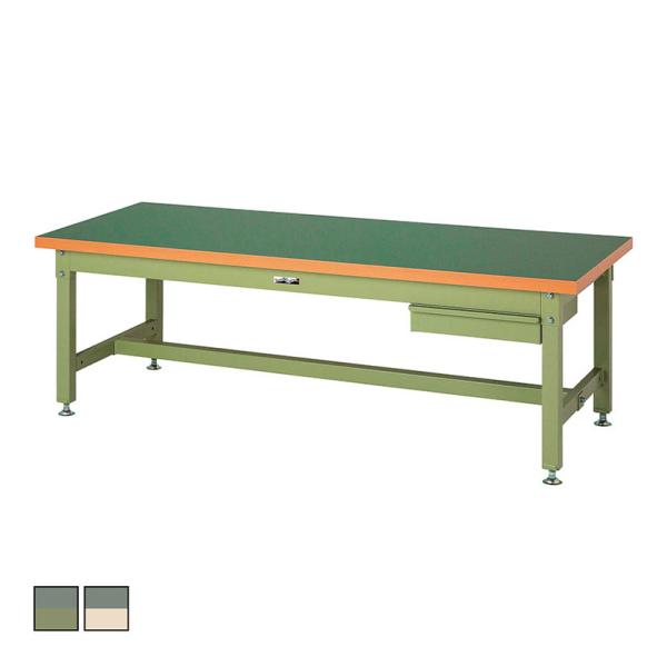 山金工業 重量作業台 1段引き出し付き 耐荷重3000kg 塩ビシート天板 ワークテーブル スーパー...