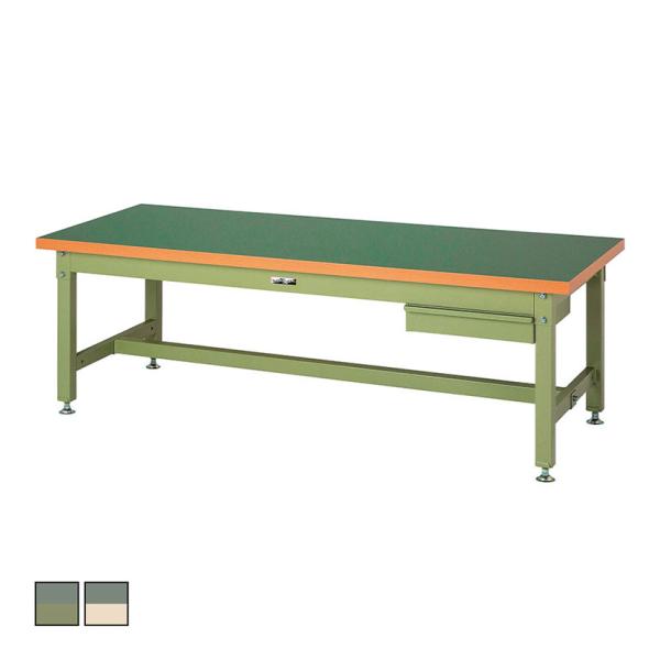 山金工業 重量作業台 1段引き出し付き 耐荷重3000kg 塩ビシート天板 ワークテーブル スーパー...