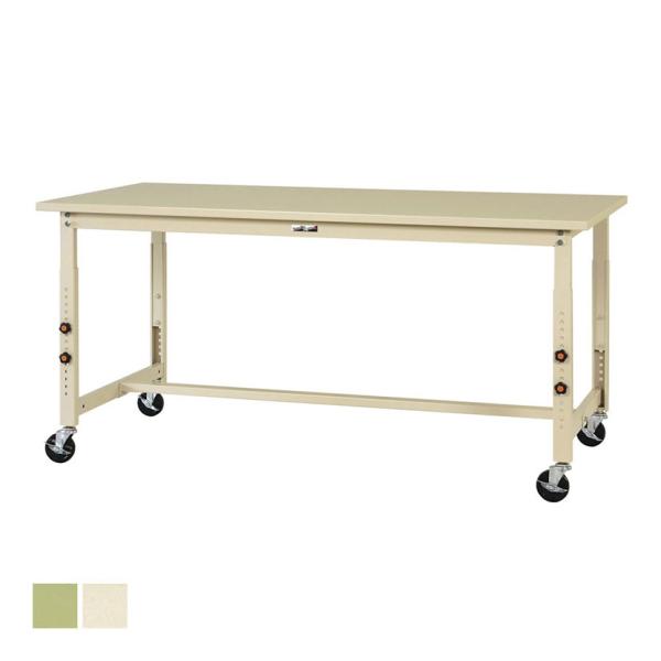 山金工業 軽量作業台 高さ調整 移動式 キャスター付き スチール天板 ワークテーブル 300シリーズ...