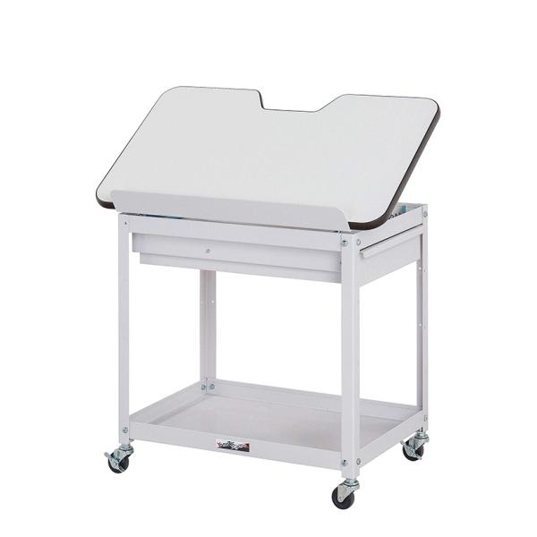 山金工業 ツールワゴン 傾斜天板付き 2段 ジャストフィットワゴン 引き出し付き キャスター付き W...