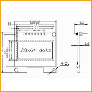 OLEDディスプレイ 白色 SH1106 1....の詳細画像3