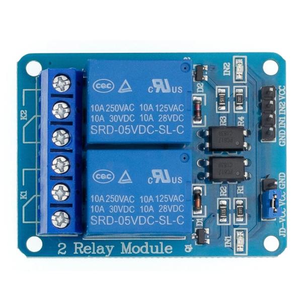 Arduino Raspberry Pi対応 5Vリレーモジュール2CH AC250V 10A 電源...