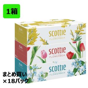 日本製紙クレシア スコッティ ティシュー フラワーボックス 250組 3箱パック ×18パック 1ケース 合計54個 41330 まとめ買い 1箱｜officeland