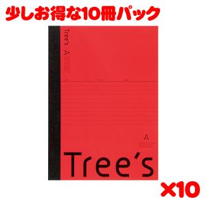 日本ノート スタンダードノート Tree's B5サイズ A罫30枚 レッド UTR3AR 10冊パック｜officeland