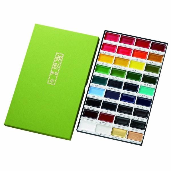 【欠品中：納期未定 入荷次第発送】呉竹＜クレタケ＞ 絵てがみ 顔彩耽美36色セット MC20/36V
