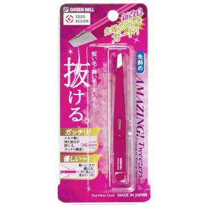 GREEN BELL＜グリーンベル＞ 驚きの毛抜き 先斜めタイプ ローズ GT-224 【毛抜き】