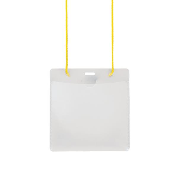 プラス(PLUS) 名札 ネームタッグ 吊り下げ式 イベント 展示会用 紐イエロー 50枚入 CT-...