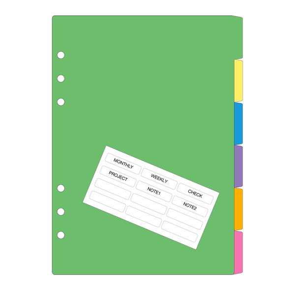 レイメイ藤井 raymay ダ・ヴィンチ リフィル A5サイズ カラーインデックス 横型6区分 DA...