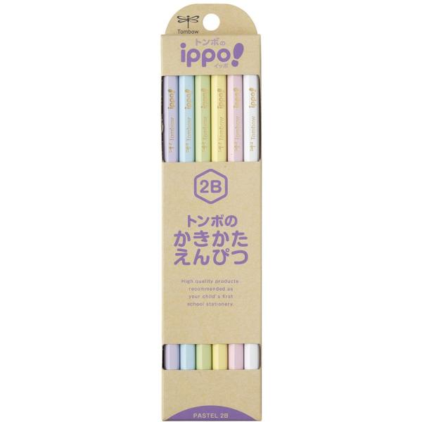 トンボ鉛筆 Tombow かきかた鉛筆 ナチュラル パステル ２Ｂ KB-KNPT01-2B 小学校...