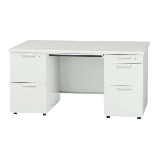 プラス 両袖机 JS-147D-32 WH ホワイト 364848