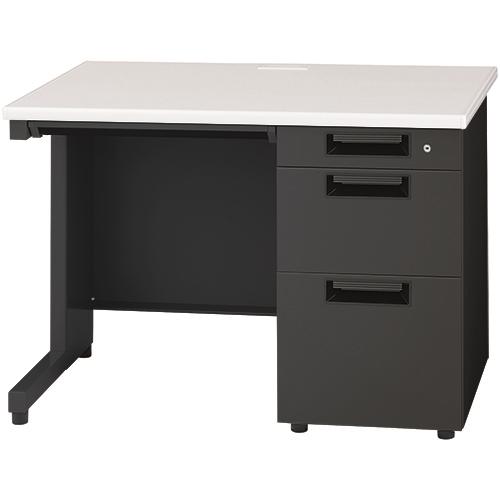 プラス 片袖机 JS-107D-3 WH/TBK ブラック 768388