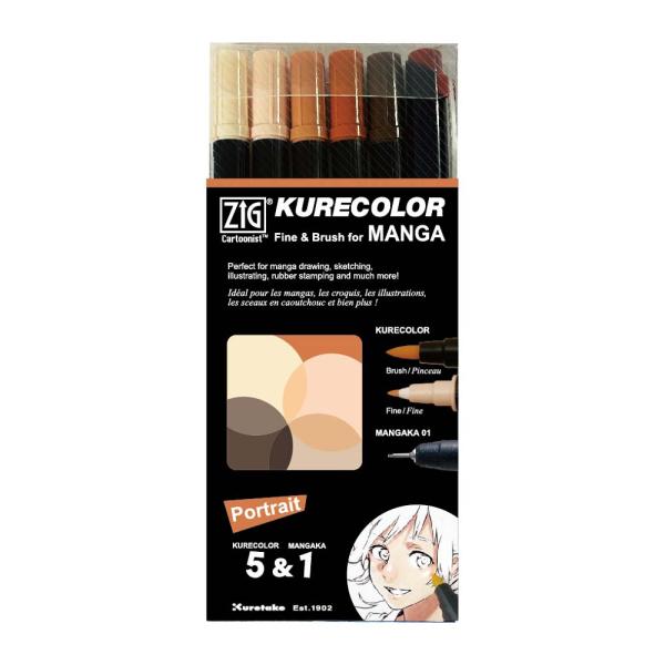呉竹 KURETAKE ZIGクレカラーファイン＆ブラッシュ ポートレートセット
