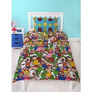 スーパーマリオ　Super Mario　シングル　布団カバー+枕カバーセット