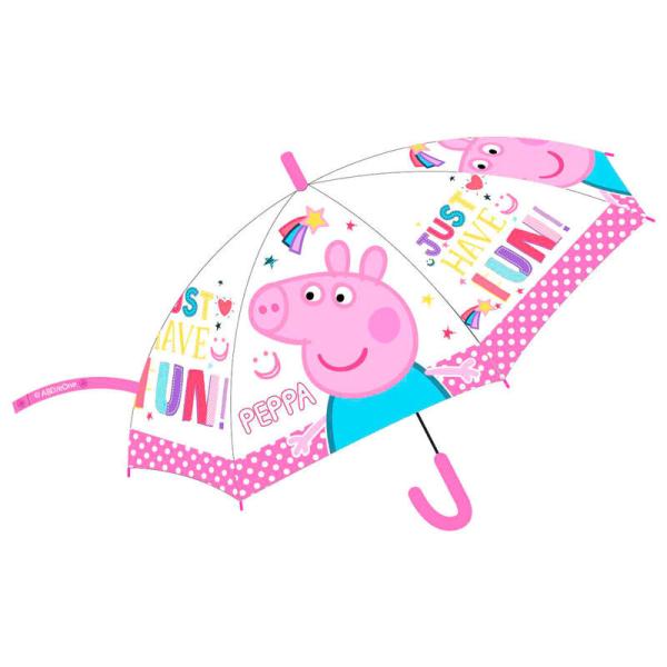 ペッパピッグ 子供用 傘 ジャンプ傘　自動傘　 透明　親骨サイズ42cm 直径75cm 　Peppa...