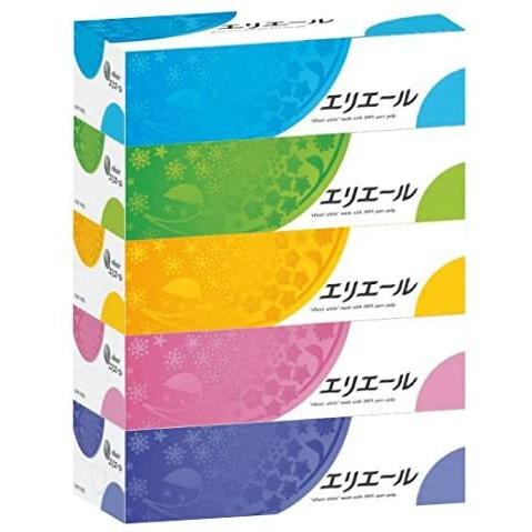 エリエール ティッシュ 180組×5箱 パルプ100%