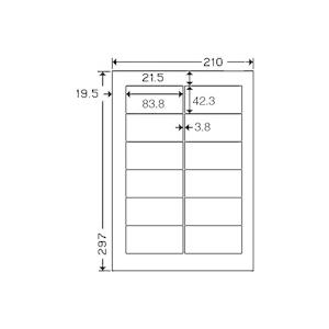 東洋印刷 / ナナワードラベル LDW12PG A4/12面 500枚 / レーザープリンター用ラベ...