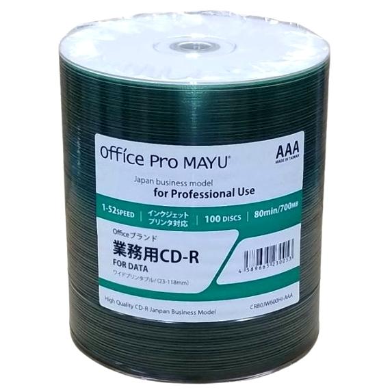 CD-R　業務用　Officeブランド　52倍速　ワイド　600枚  (CR80JW600HI-AA...