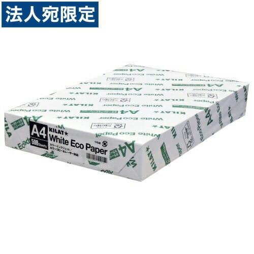 コピー用紙 ホワイトエコペーパー A4サイズ 1冊 500枚 高白色 OA用紙 印刷用紙 用紙