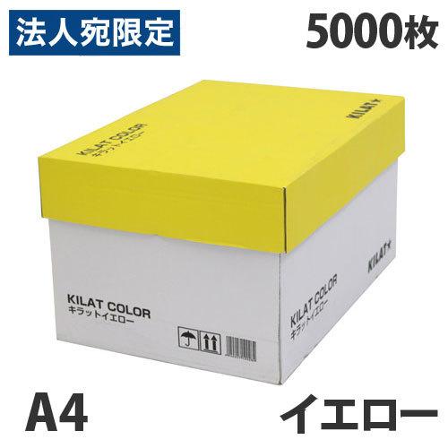 カラーコピー用紙 イエロー A4 5000枚 用紙 OA用紙 印刷用紙 無地『法人宛のみ送料無料(一...