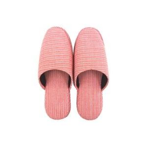 ボーダー柄スリッパ オレンジ  外寸法／約26cm× 22151 ニッポンスリッパ