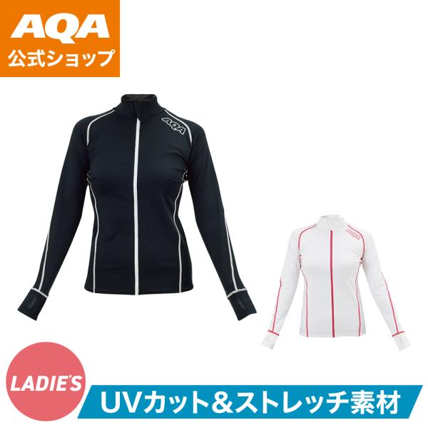 ＼ポイント15倍／【公式】AQA ウエア スイムジップレディース2 KW-4606 ラッシュガード ...