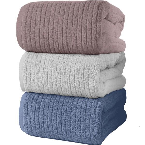 バスタオル (tkone 3枚セット 60*120cm ) フェイスタオル 強い吸水速乾 タオル ホ...