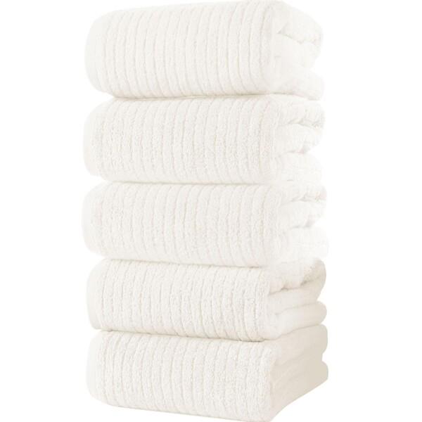 バスタオル (tkone 5枚セット 60*120cm ) フェイスタオル 強い吸水速乾 タオル ホ...