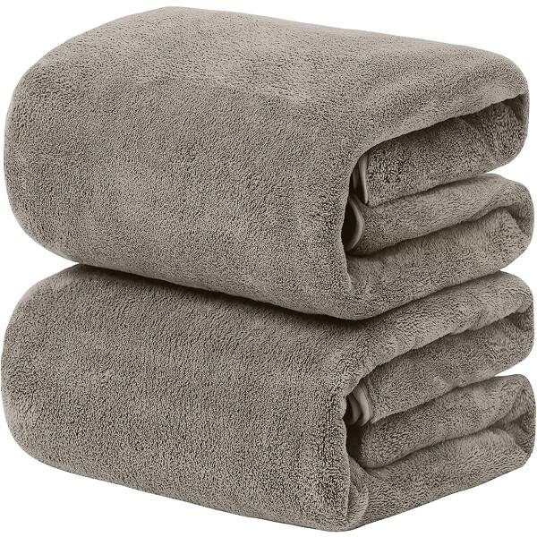 バスタオル (tkone 2枚セット ライトグレー) ふわふわ 大判 吸水速乾 ホテル仕様 柔らか肌...