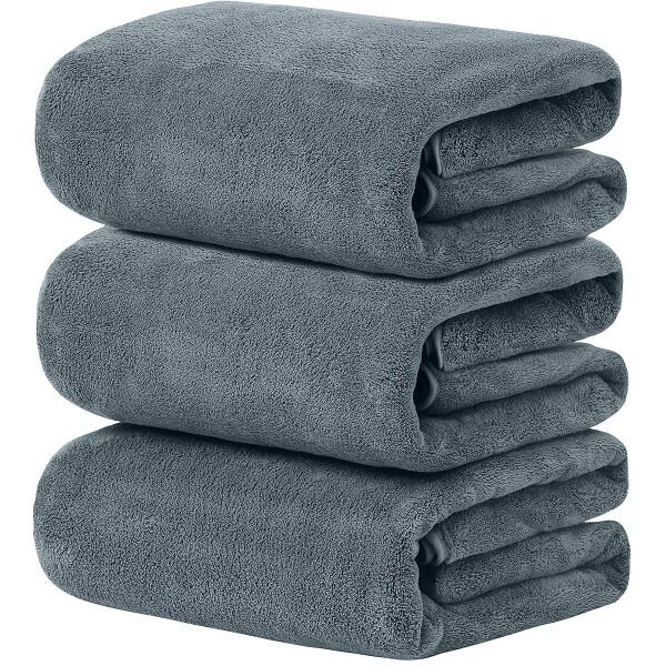 バスタオル (tkone 3枚セット スモーキーブルー) ふわふわ 大判 吸水速乾 ホテル仕様 柔ら...