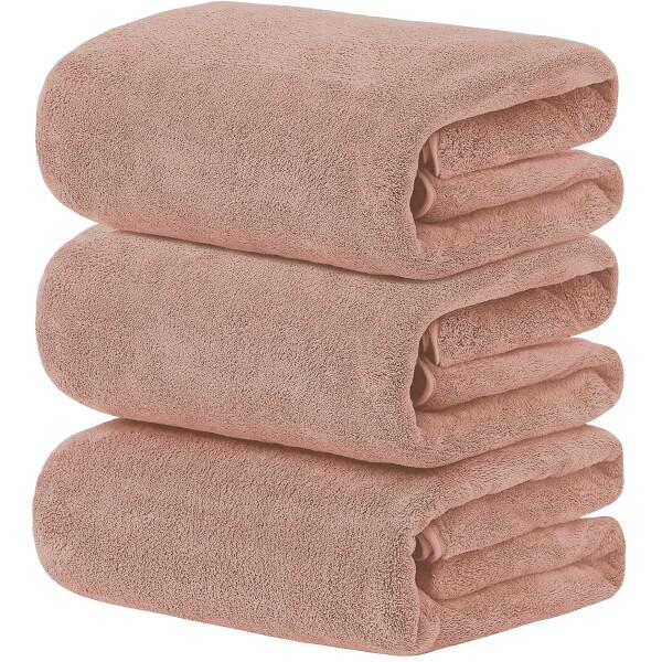 バスタオル (tkone 3枚セット キャメルカラー) ふわふわ 大判 吸水速乾 ホテル仕様 柔らか...