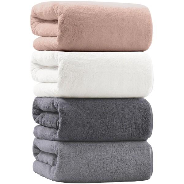 バスタオル (tkone 4色4枚セット 70*140cm) ふわふわ ホテル仕様 大判 瞬間吸水 ...