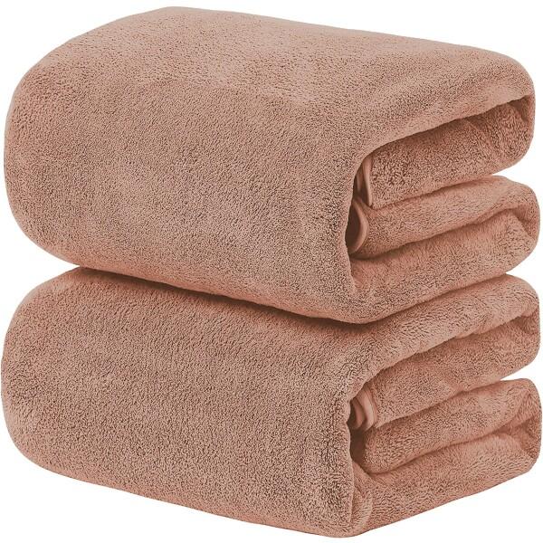 バスタオル (tkone 2枚セット キャメルカラー) ふわふわ 大判 吸水速乾 ホテル仕様 柔らか