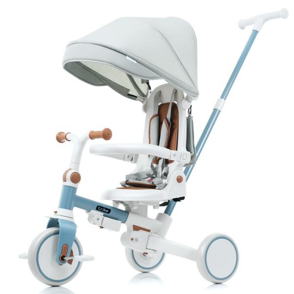 BTM 子供用三輪車 折りたたみ 手押し かじとり おしゃれ 7in1 1歳 2歳 3歳 ランニング...